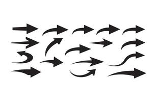 Straight and Curved Moving Dynamic Arrows vector