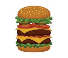 Fresh Cheeseburger Set Graphics vector