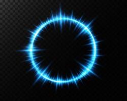 A Glowing Blue Circular Glow Effect accompanied by Sparkles creates a mesmerizing visual experience vector
