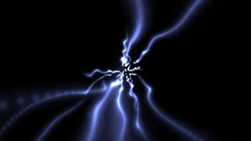 glowing blue cosmic energy trail path magic exploring effect animation on black background video