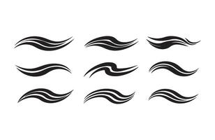 Modern Black Curved Artistic Patterns vector