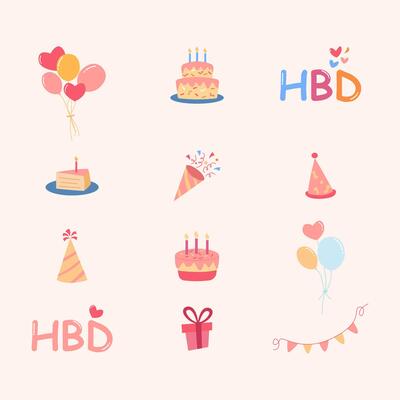 Birtday party celebration element for decoration