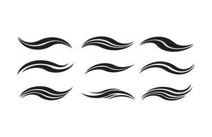 Abstract Black Fluid Motion Elements vector