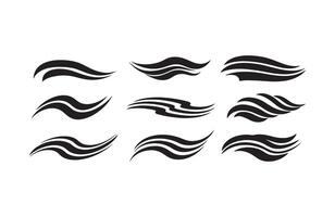 Dynamic Black Curved Line Art Design vector