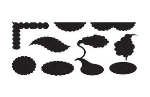 Glossy Black Glitter Badge Label Set vector
