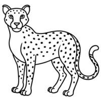 Black and White Cheetah Outline for Coloring Books or Educational Materials vector