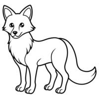 outline drawing of a fox for coloring book. vector