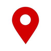 Red pin marker isolated on white background. Location pin map icon. Flat illustration vector