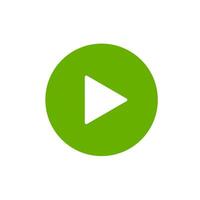 Play button icon. Green play symbol on white background. Illustration vector