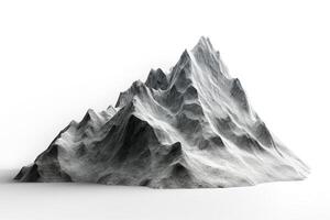A dramatic mountain landscape sculpture featuring rugged peaks and textured surfaces, evoking a sense of adventure. photo