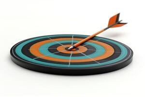 A dartboard with an arrow perfectly hitting the bullseye, symbolizing focus and achievement. photo