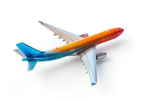 Colorful airplane illustration, showcasing an array of vibrant hues in a sleek design. photo