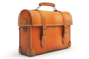 Stylish brown leather briefcase with elegant detailing, perfect for professionals seeking sophistication. photo