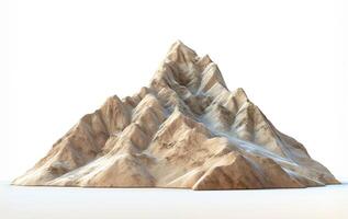 A majestic mountain peak showcasing textured ridges and slopes, illuminated against a bright backdrop. photo