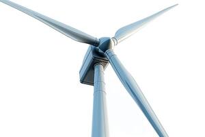 A towering wind turbine with sleek blades, symbolizing sustainable energy production in a clear, bright sky. photo