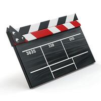 A vibrant film clapperboard featuring bold colors and clean lines, perfect for creative projects. photo