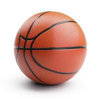 A close-up view of a textured orange basketball showcasing its intricate design and vibrant color. photo