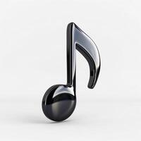A sleek black musical note icon, symbolizing creativity and artistic expression in music. photo