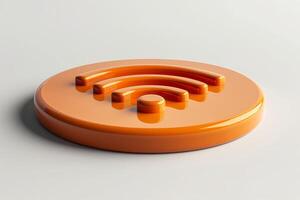 Sleek orange Wi-Fi symbol showcasing modern design and connectivity. photo