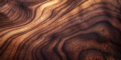Close-up of rich, textured wooden surface with beautiful grain patterns. photo