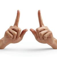 Two hands displaying a gesture, pointing upwards with fingers extended, symbolizing growth or aspiration. photo