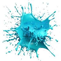A vibrant splash of blue paint creating an energetic burst, showcasing fluid motion and artistic expression. photo