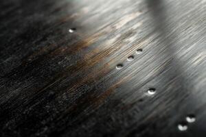 Close-up of a textured metal surface with intricate patterns and subtle reflective highlights. photo