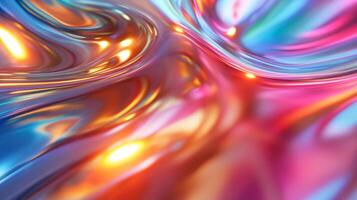 A vibrant abstract swirl of colorful hues in shades of blue, pink, and gold, creating a mesmerizing fluid effect. photo