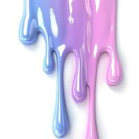 Flowing pink and purple paint drips against a clean white background, creating a vibrant, artistic effect. photo