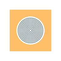 Abstract Bauhaus design with a geometric pattern and modern symmetry. The minimalistic artwork features concentric circles on a vibrant background. vector