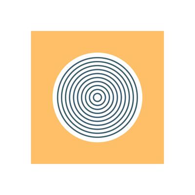 Abstract Bauhaus design with a geometric pattern and modern symmetry. The minimalistic artwork features concentric circles on a vibrant background.
