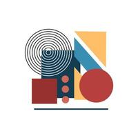 Abstract Bauhaus-inspired composition with geometric shapes, bold colors, and clean lines. Perfect for modern design projects and digital backgrounds Ideal for posters, branding, and creative layouts. vector