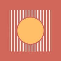 Minimalist abstract composition in Bauhaus style. A bold circle contrasts with vertical lines, creating balance and symmetry. Perfect for modern design projects. vector