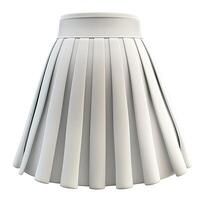 A stylish white pleated skirt with a comfortable waistband, perfect for various casual and semi-formal occasions. photo