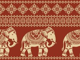 elephant fabric seamless pattern vector