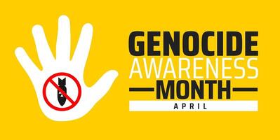 Genocide Awareness Month background banner or poster design template with hand design. vector