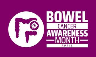 Bowel Cancer Awareness Month geometric shape pattern background banner or poster design template. observed every year in April. Holiday concept. Use to any Template, card, poster, placard, template. vector