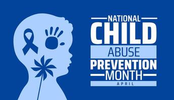 National Child Abuse Prevention Month background banner or poster design with child icon and blue color vector