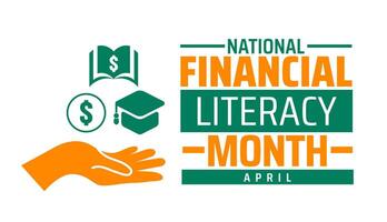 National Financial Literacy Month geometric shape pattern background design vector