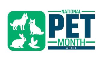 National Pet Month geometric shape pattern background banner or poster design template. observed every year in April. Holiday concept. Use to any Template, card, poster, placard, template. vector