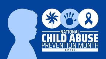 National Child Abuse Prevention Month background banner or poster design with child icon vector