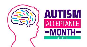 Autism Acceptance Month background banner or poster vector