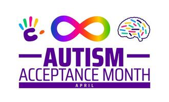 Autism Acceptance Month background banner or poster design template. observed every year in April. Holiday concept. Use to any Template, card, poster, placard, template. vector