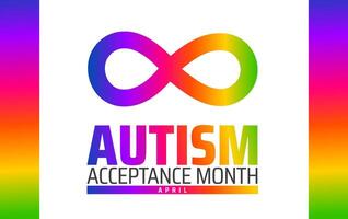 Autism Acceptance Month background banner or poster design template. vector