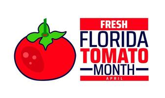 Fresh Florida Tomato Month geometric shape pattern background banner or poster design template. observed every year in April. Holiday concept. Use to any Template, card, poster, placard, template. vector