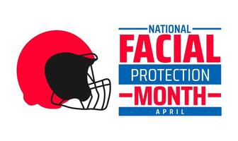 National Facial Protection Month background banner or poster design template. observed every year in April. Holiday concept. Use to any Template, card, poster, placard, template. vector