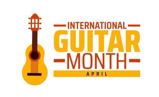 International Guitar Month geometric shape pattern background banner or poster design template. observed every year in April. Holiday concept. Use to any Template, card, poster, placard, template. vector