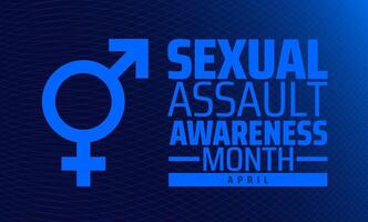Sexual assault awareness month blue color technology concept background banner or poster design template. observed every year in April. Holiday concept. Use to any Template, card, poster, placard. vector
