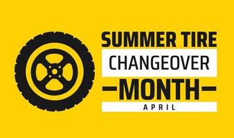 Summer Tire Changeover Month background banner or poster design template. observed every year in April. Holiday concept. Use to any Template, card, poster, placard, template. vector