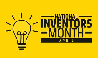 National inventors month geometric shape pattern background banner or poster design template. observed every year in April. Holiday concept. Use to any Template, card, poster, placard, template. vector